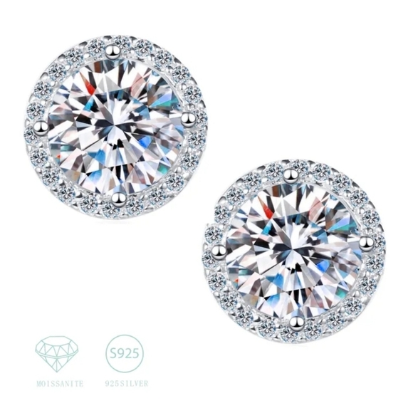 Moissanite Jewelry - HOST PICK 👌❤️ Luxury Halo Moissanite Stud Earrings